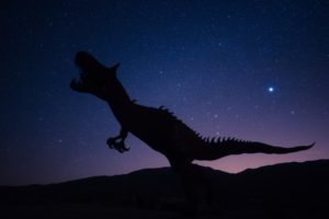 dinosaur at night